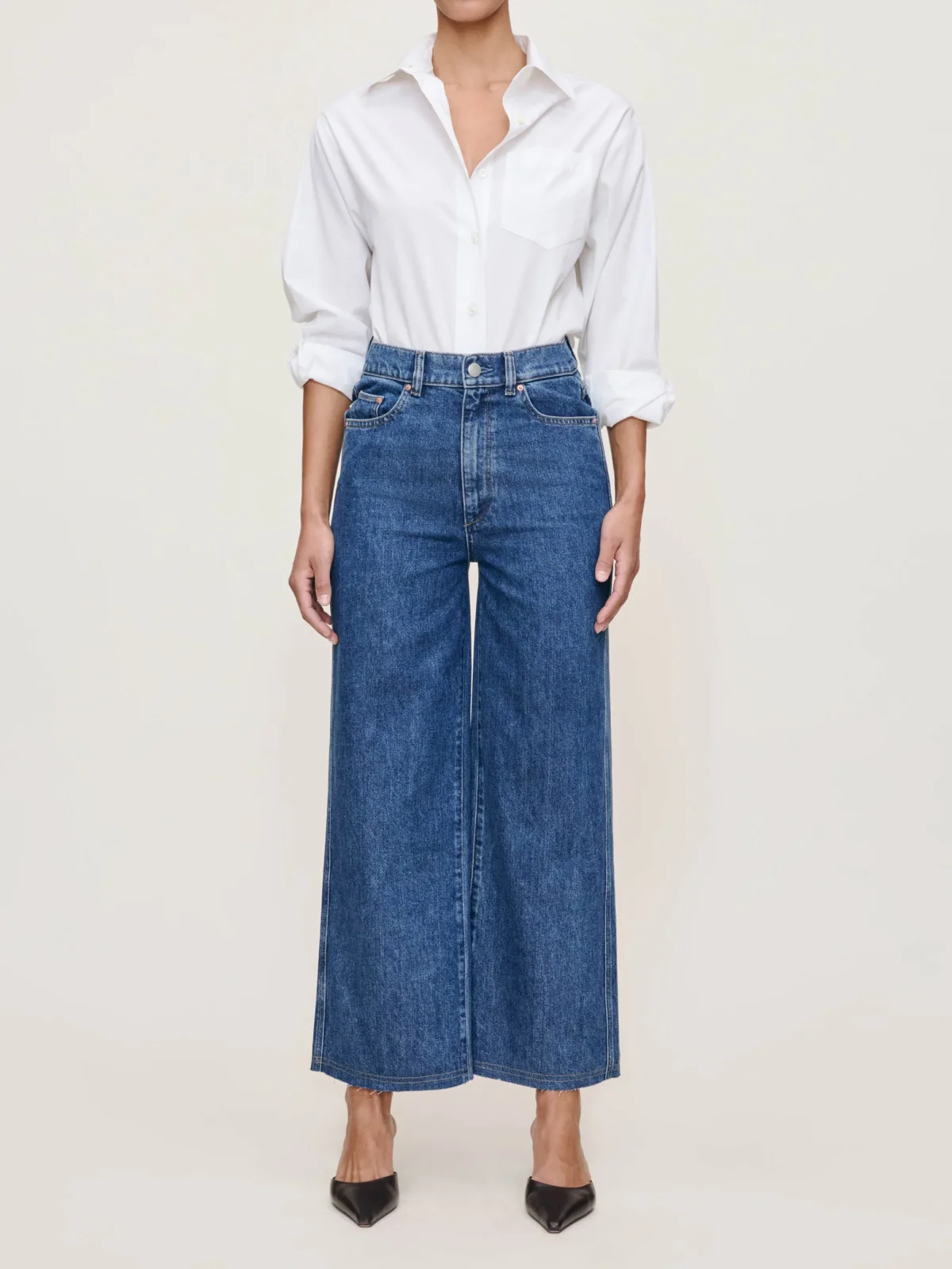 Women ⁄ Hepburn Wide Leg High Rise Ankle Jeans